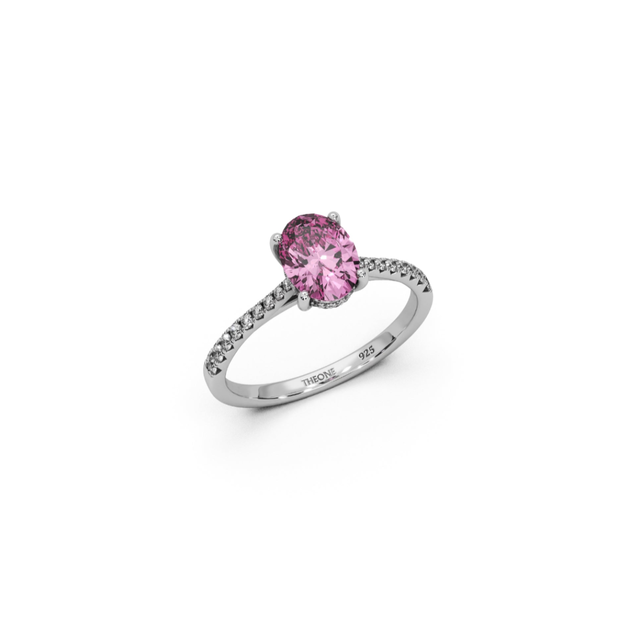 Pink Oval Silver Promise