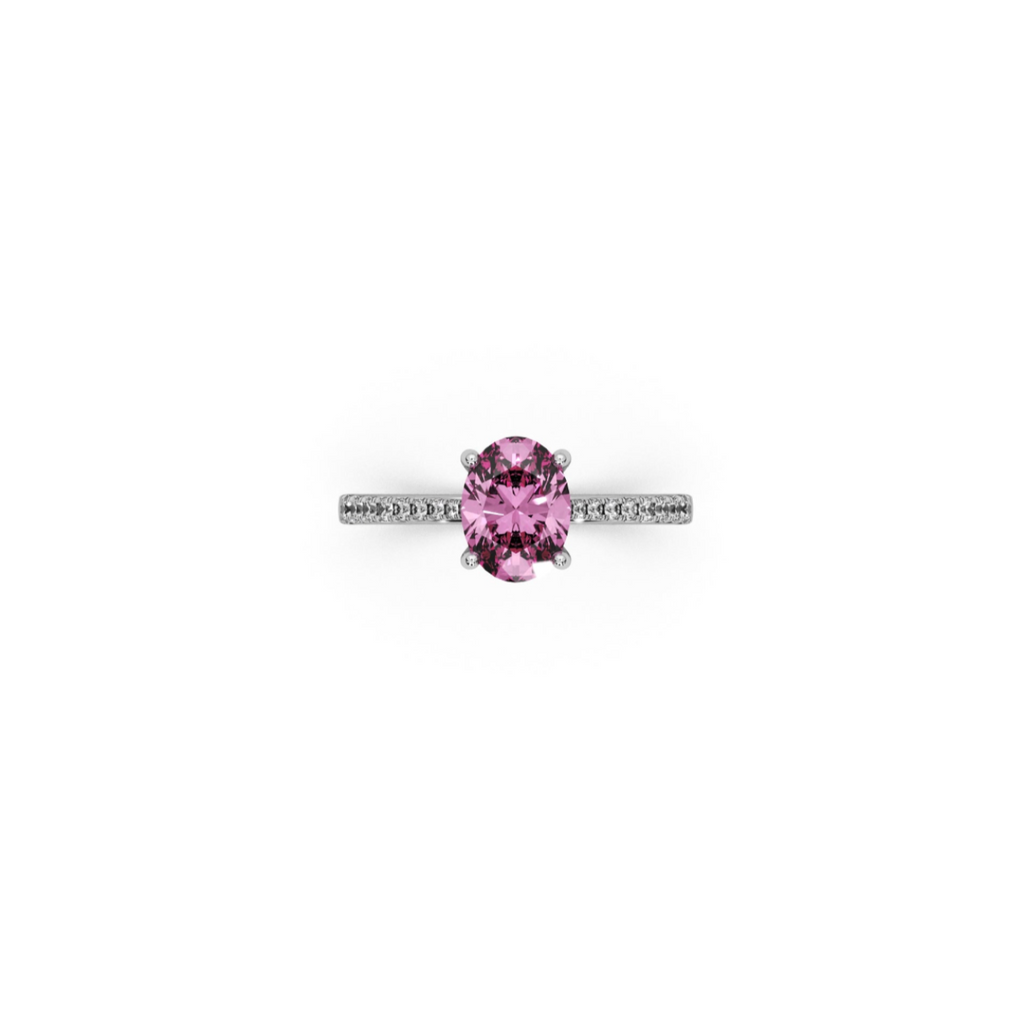 Pink Oval Silver Promise